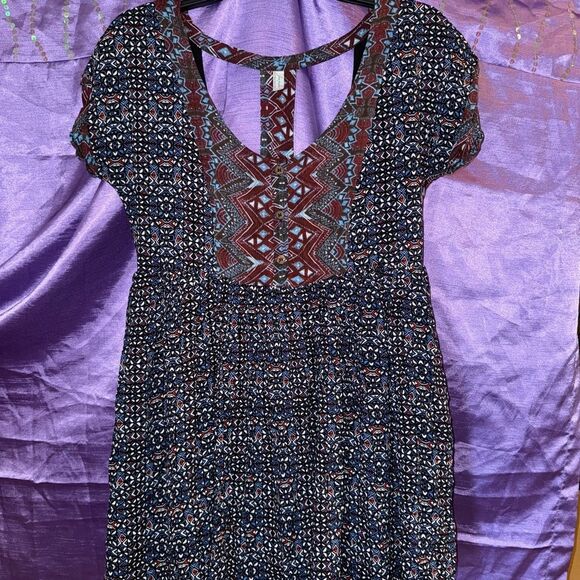 Free People XS Hippie Boho Top Aztec patterned - Picture 2 of 7